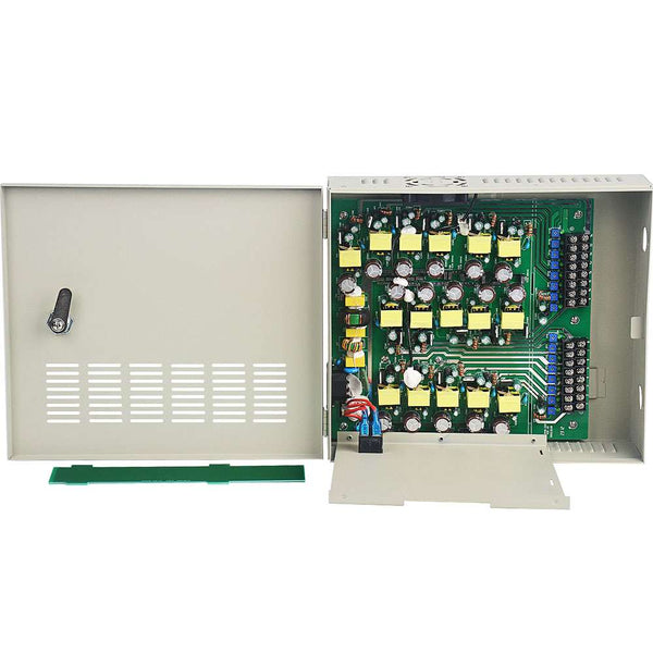 32-Channel AHD Power Box (12V, 480W, 16 PTC Fused Outputs)