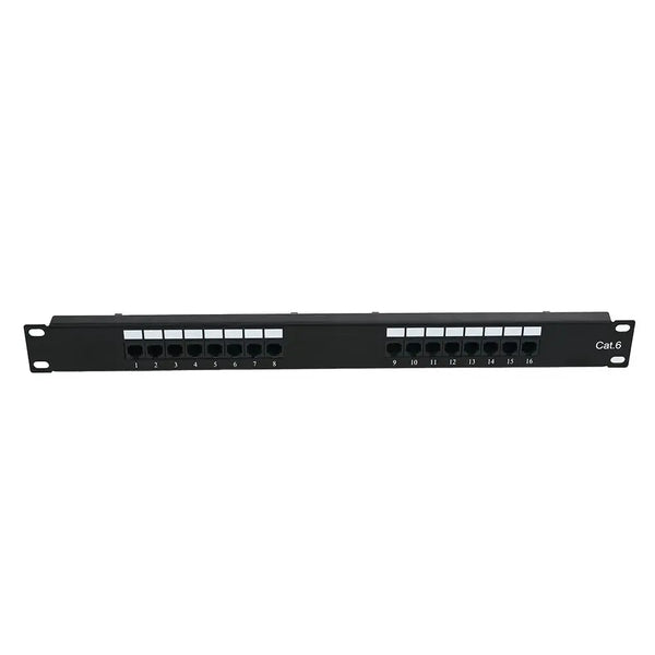 16-Port Cat6 Network Patch Panel (Rack Mount)