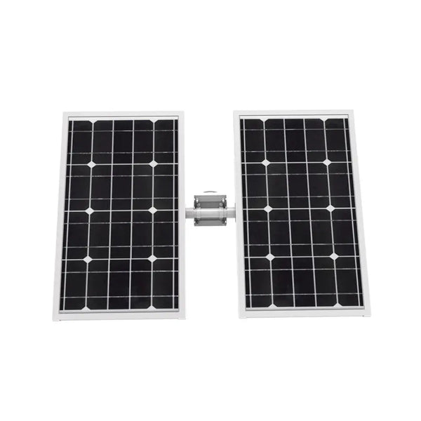 300W solar panel pair, front, pole mount