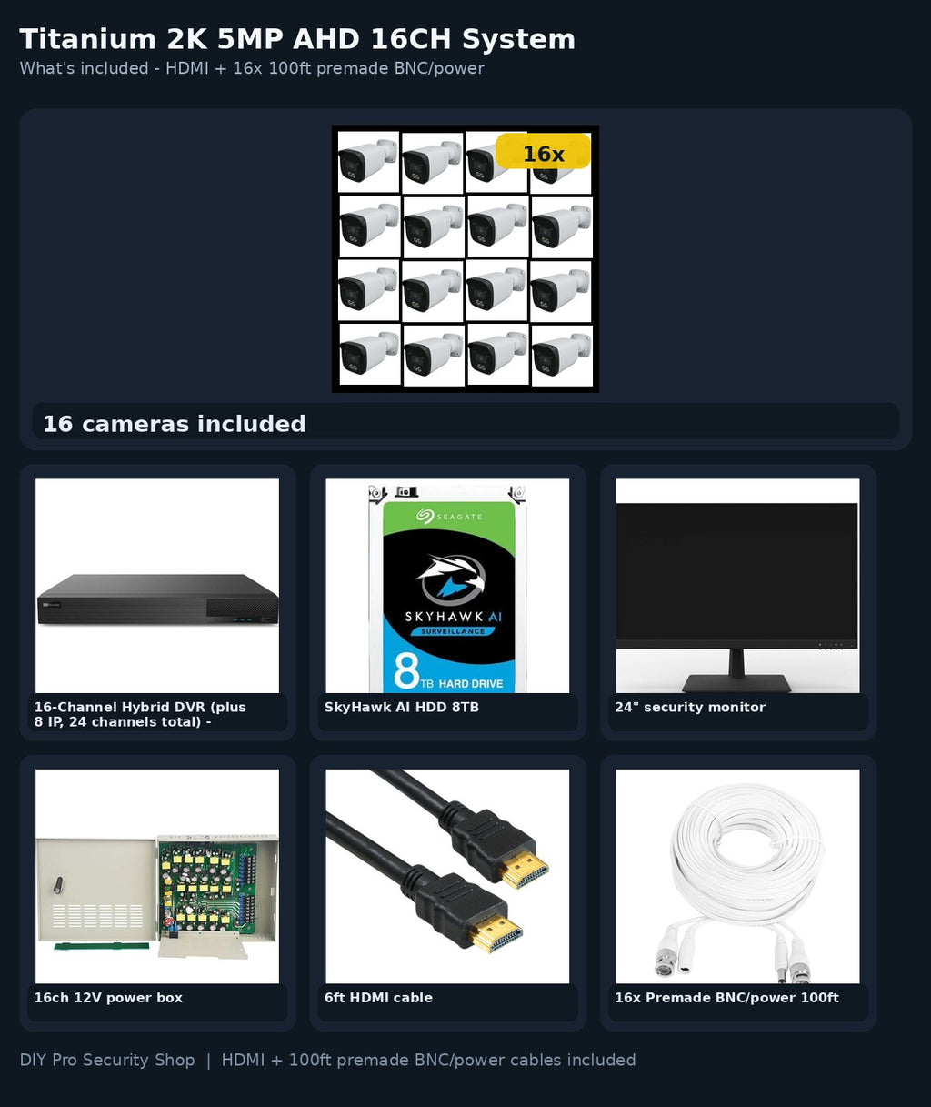 16-camera-2k-ahd-kit - what's included (HDMI + premade cables)