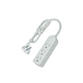 3-Outlet Power Strip with Flat Plug, 1.5 ft Cord (White)