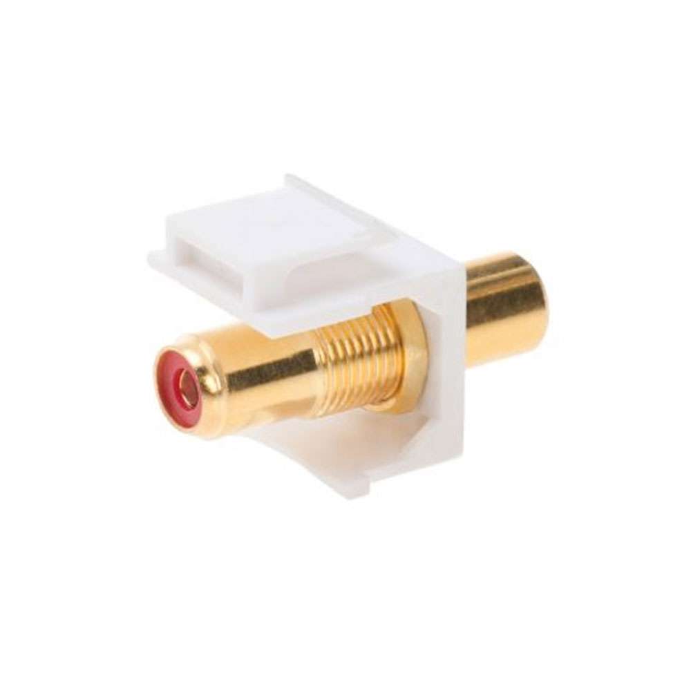 RCA Keystone Jack Insert, Red - Snap-in Wall Plate Module