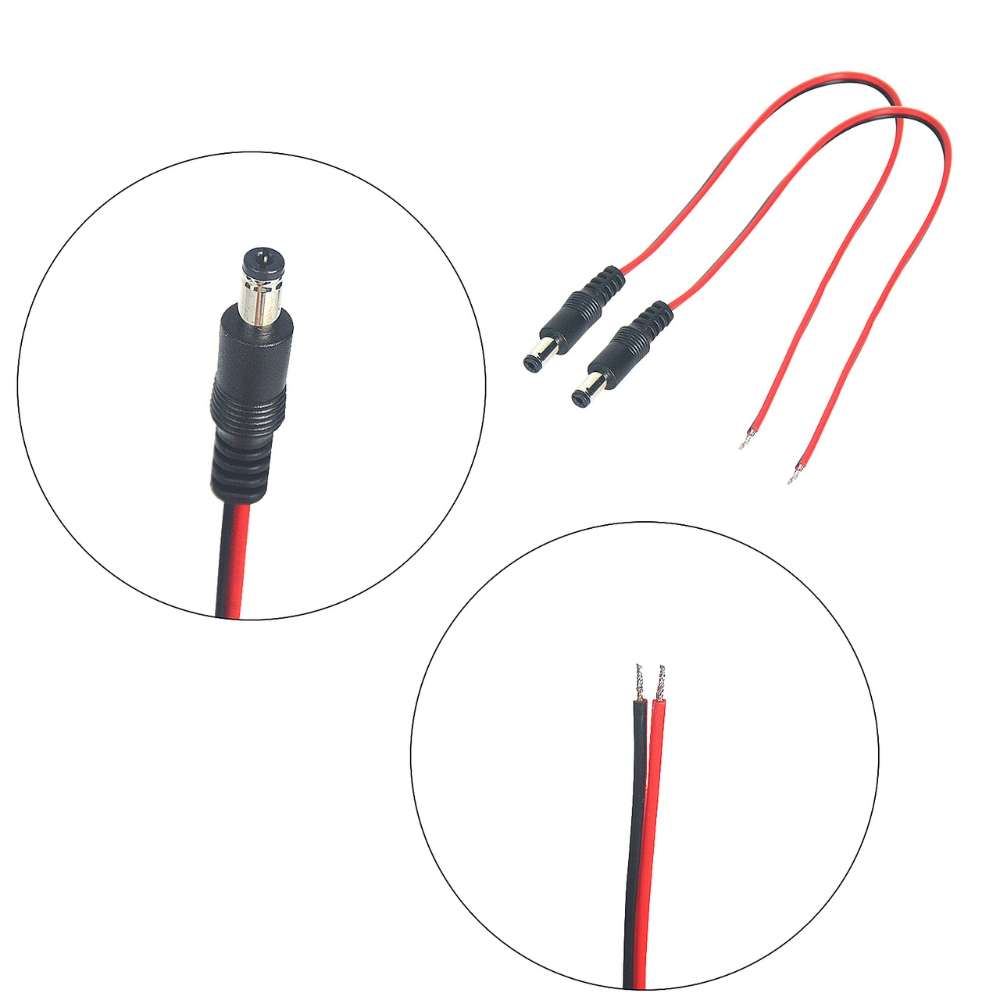 Male DC Barrel Power Pigtail Lead (2.1mm)