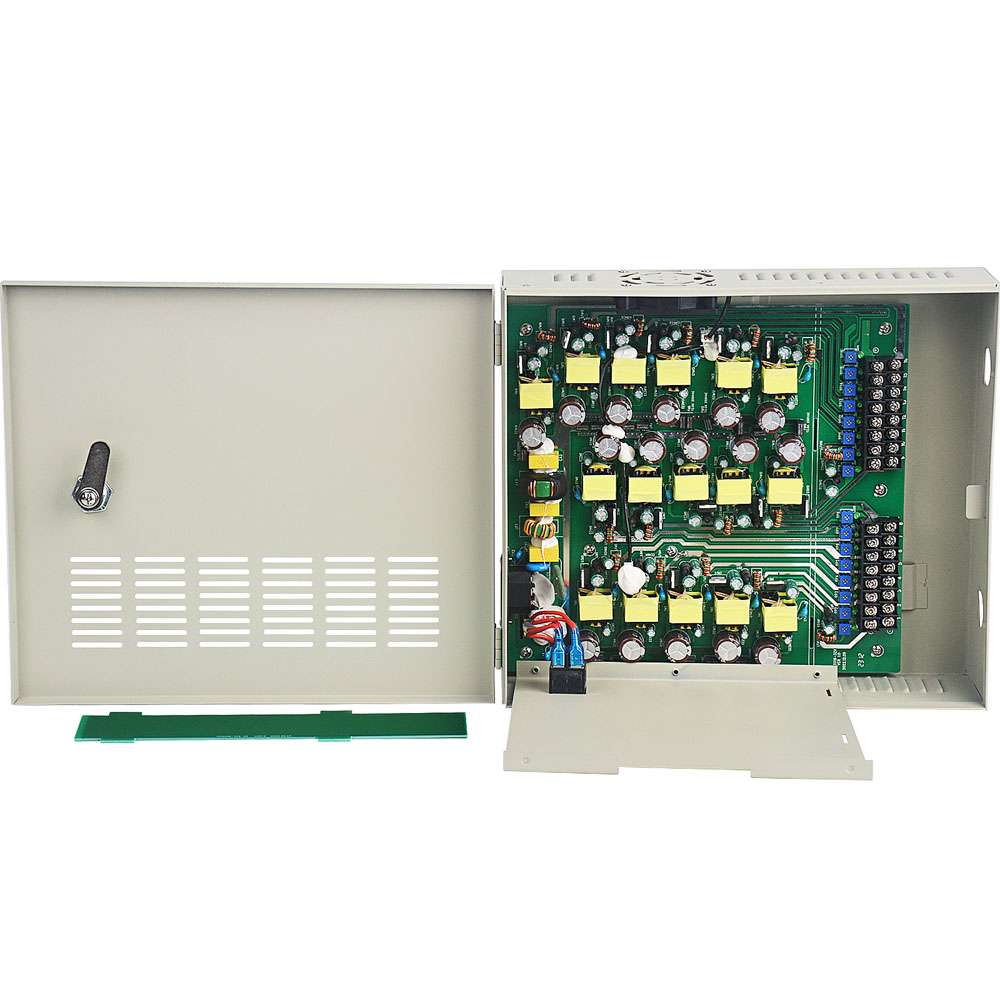 32-Channel AHD Power Box (12V, 480W, 16 PTC Fused Outputs)