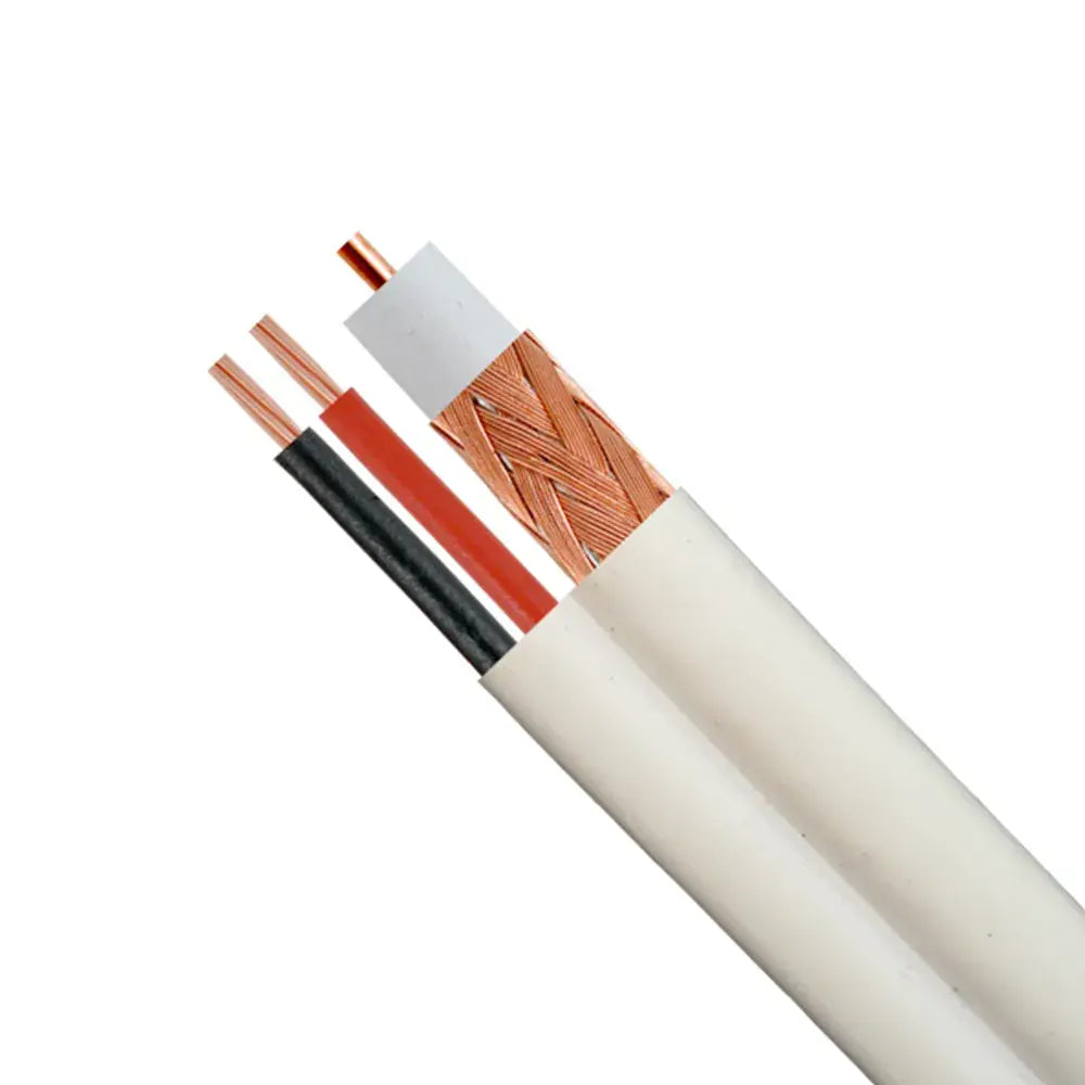 RG59 Siamese 500ft White Solid Copper