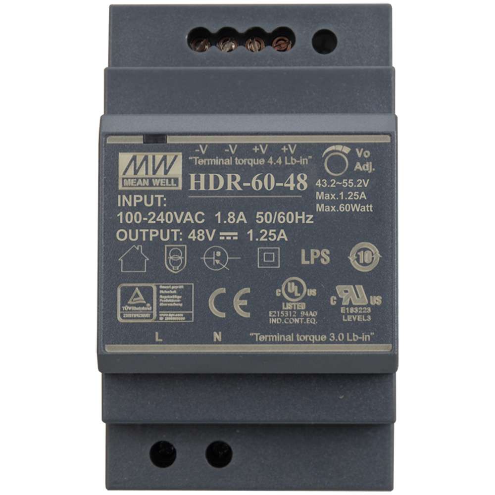60W DIN-Rail Power Supply for Akuvox Door Stations