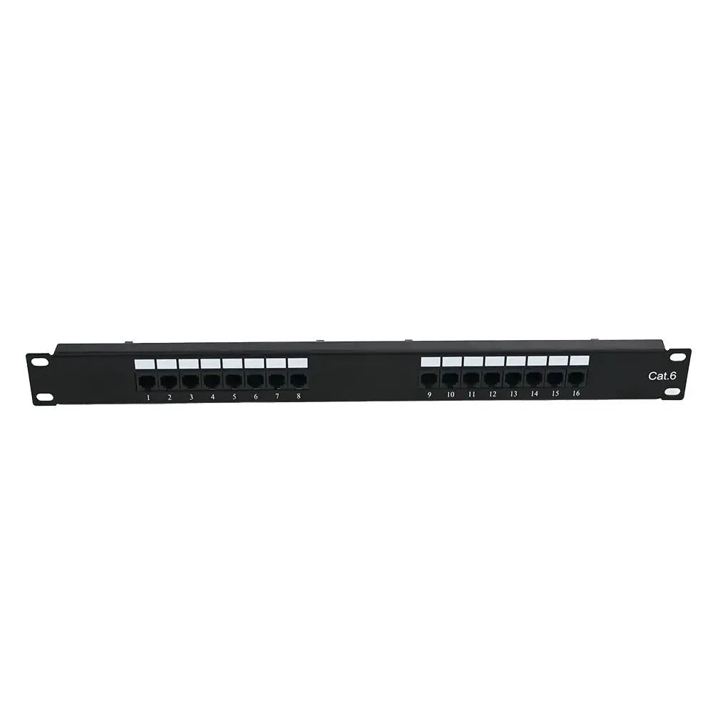 16-Port Cat6 Network Patch Panel (Rack Mount)