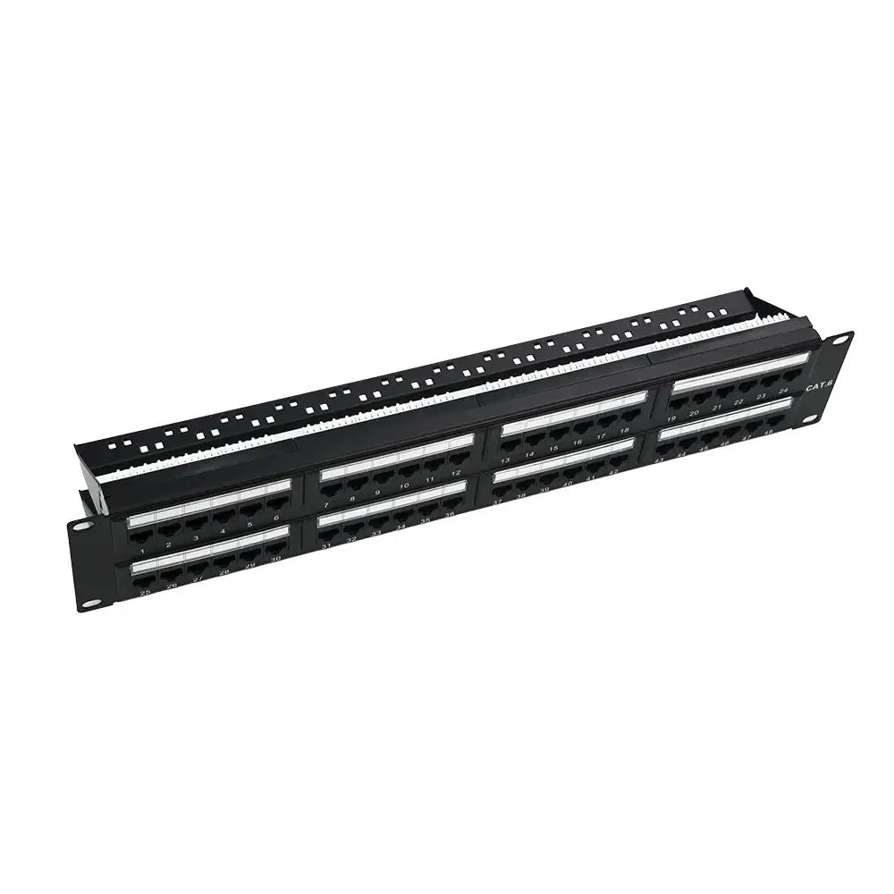 48-Port Cat6 Network Patch Panel, 2U