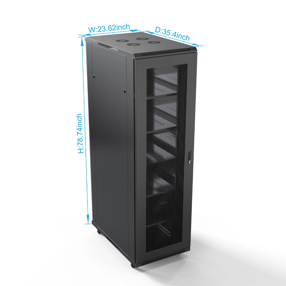 42U Floor-Standing 19 in Server Rack Cabinet, 80.7 in Tall