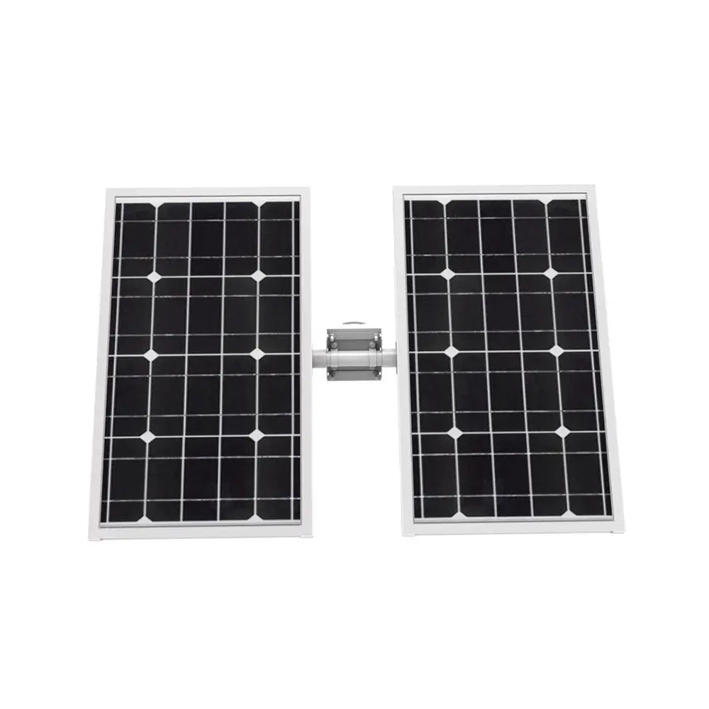 300W solar panel pair, front, pole mount