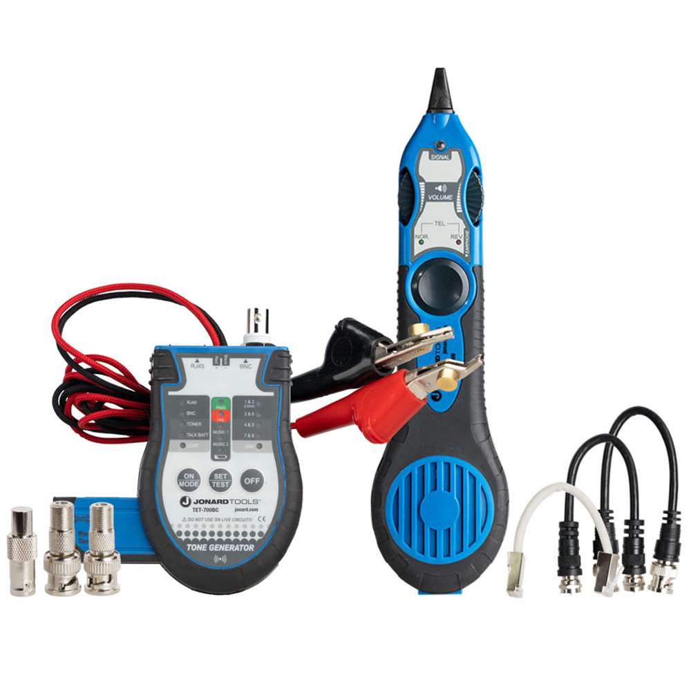 Cable Tester with Tone Generator & Probe Kit (RJ45, BNC, F)